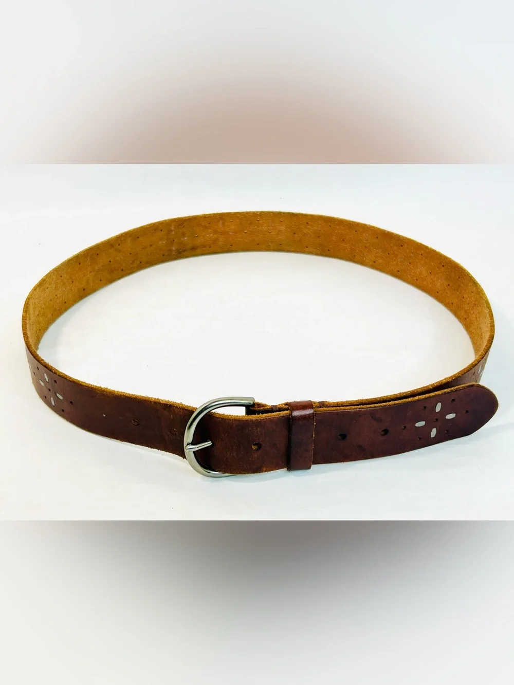 American Eagle Outfitters Brown Leather Belt with Studded Design, Boho Western